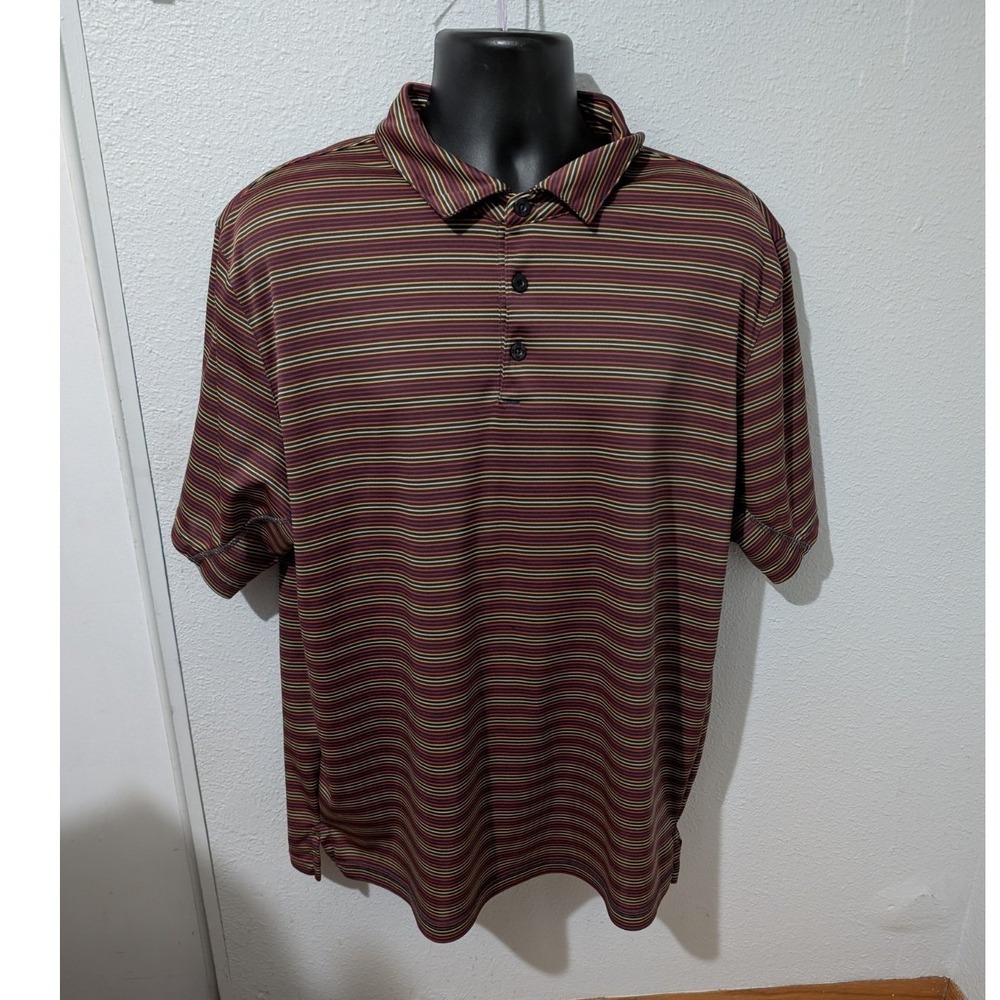 Under Armour Polo Shirt Mens XL Multicolor Striped HeatGear Catalyst‎ Golf